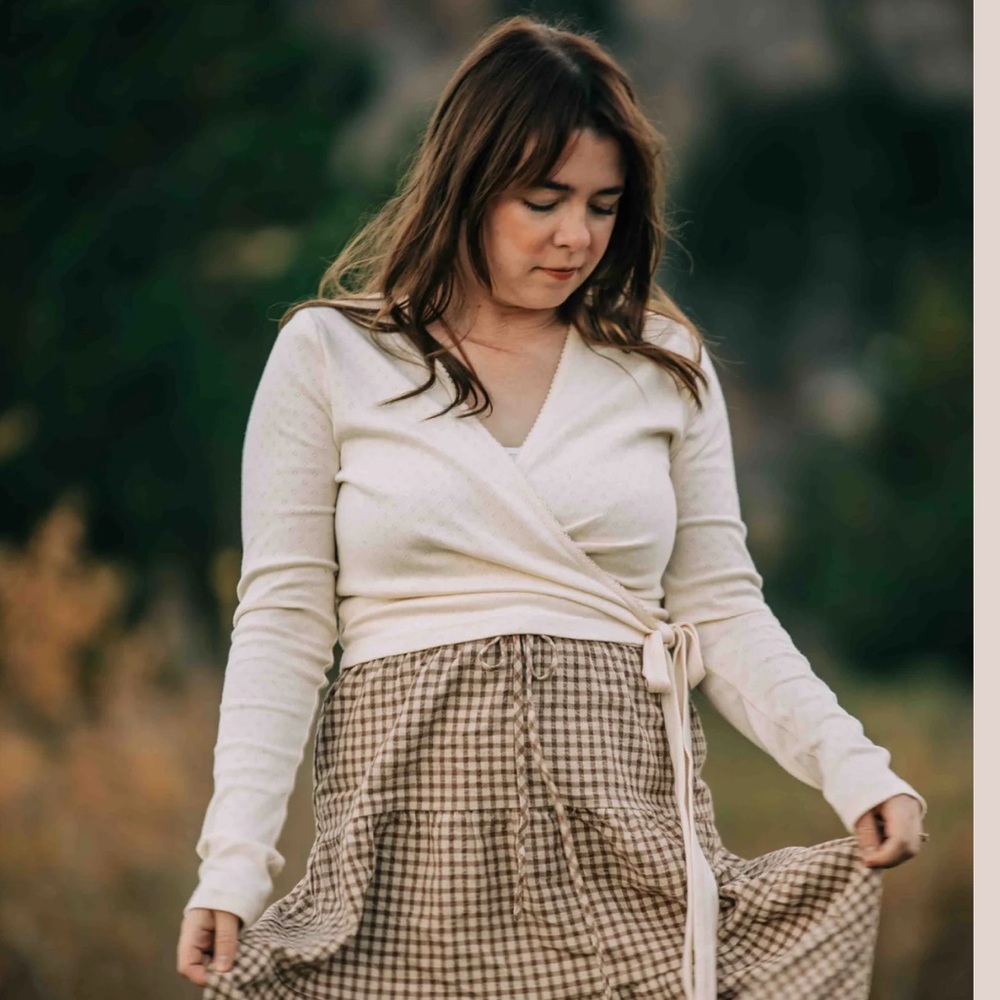 Shop Dahl Serena Pointelle Wrap Cardigan - Cream